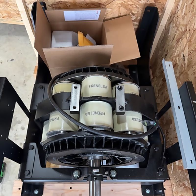 The Dynojet roller drum and retarders before installation